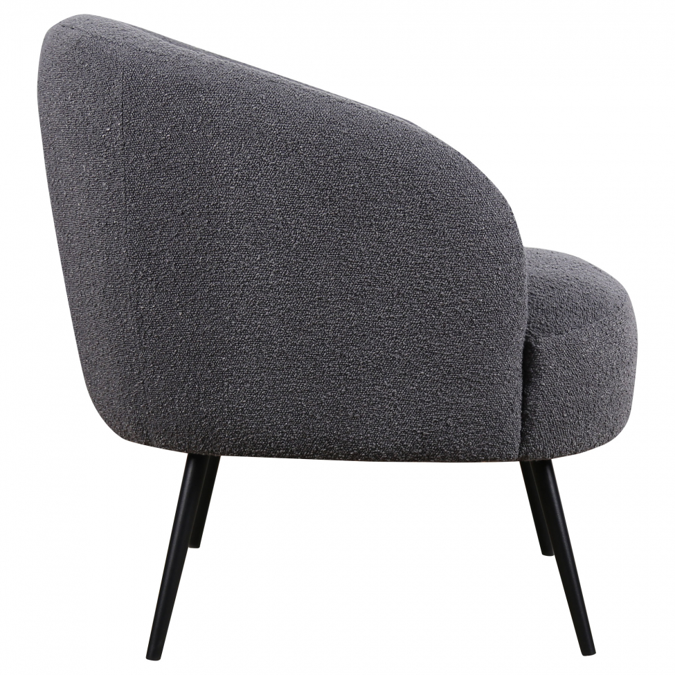 Fauteuil 'Capri' - Donkergrijs/Bouclé