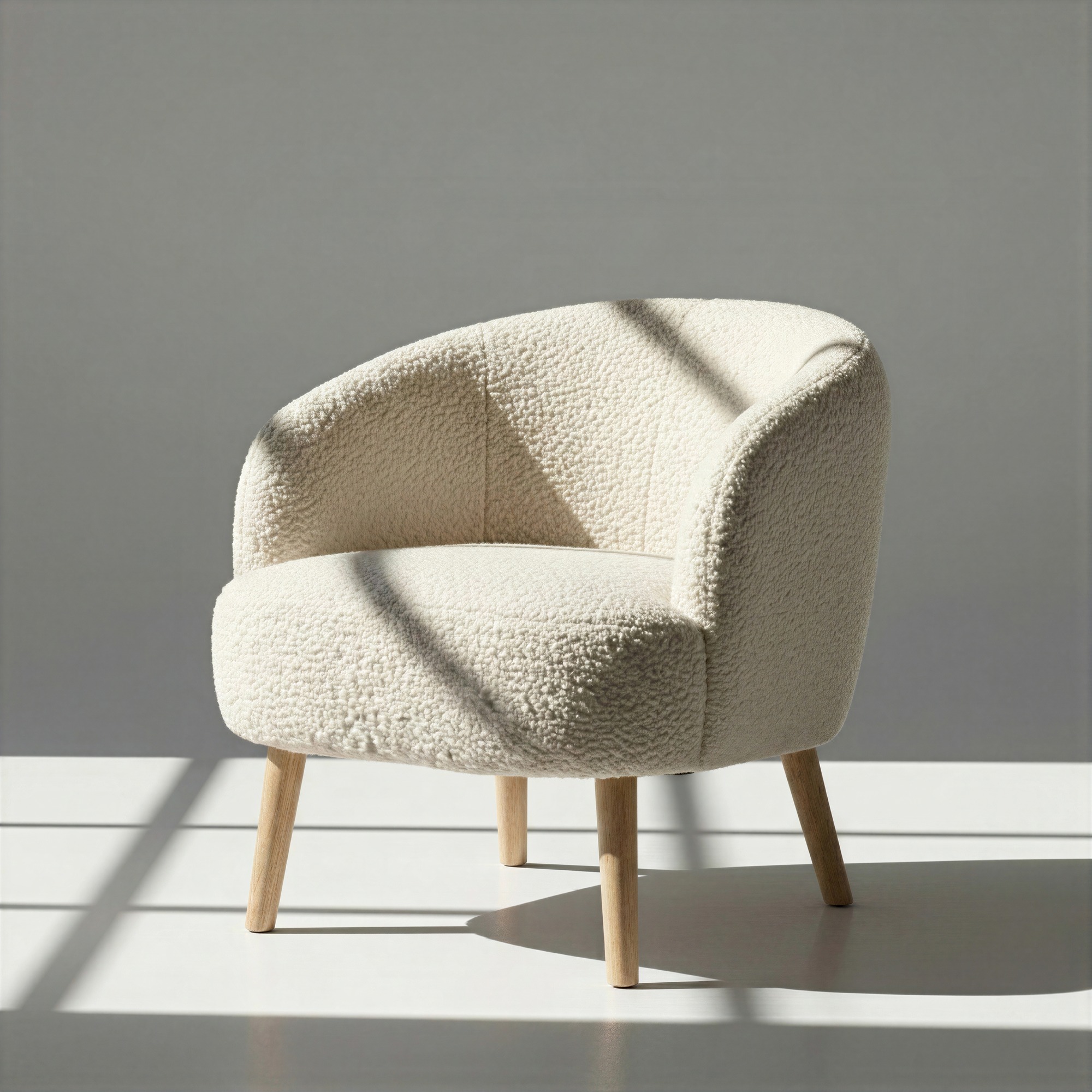 Fauteuil 'Capri' met houten poten - Wit