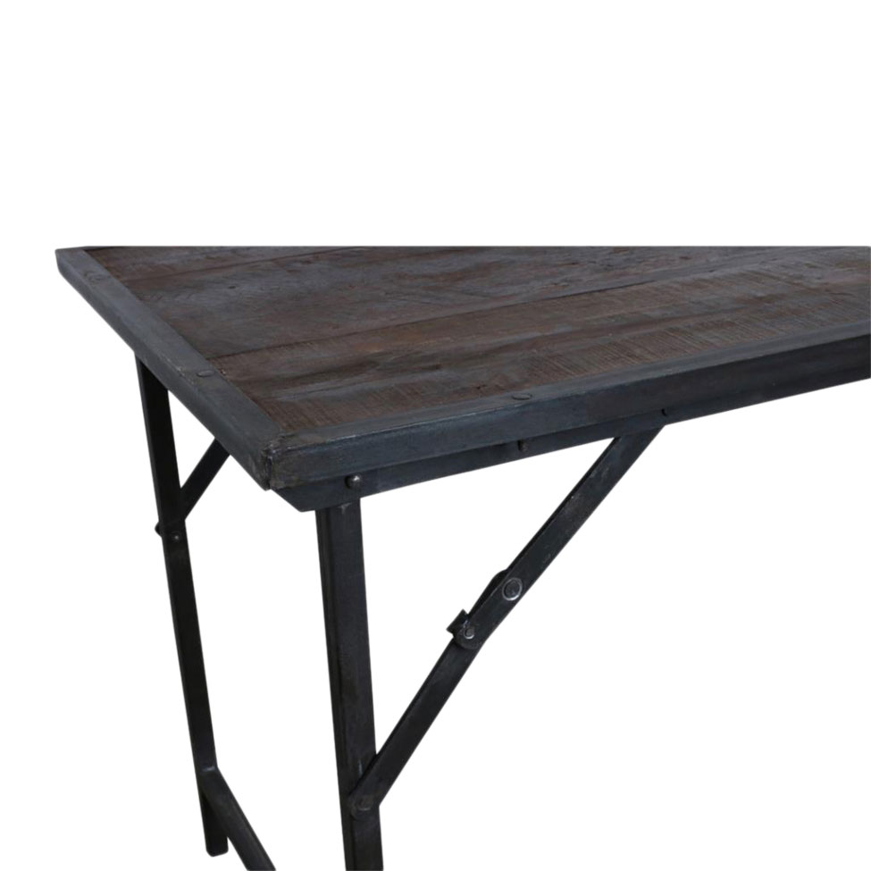 Eettafel 'Factory' 153x62cm - Bruin/Zwart