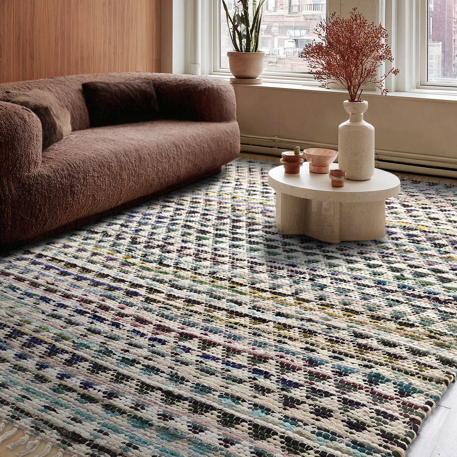 Lappenkleed 'Lindby' - Meerkleurig/blauw