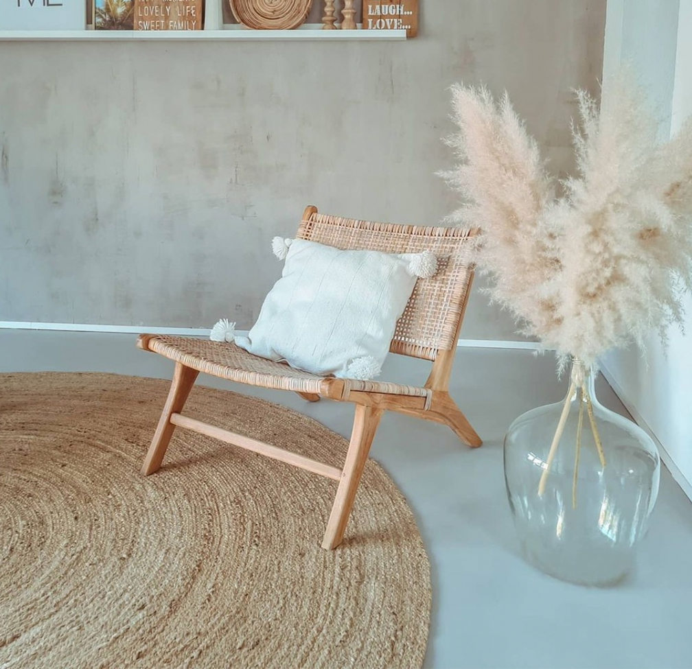 Rond vloerkleed 'Flätan' 160cm - Jute
