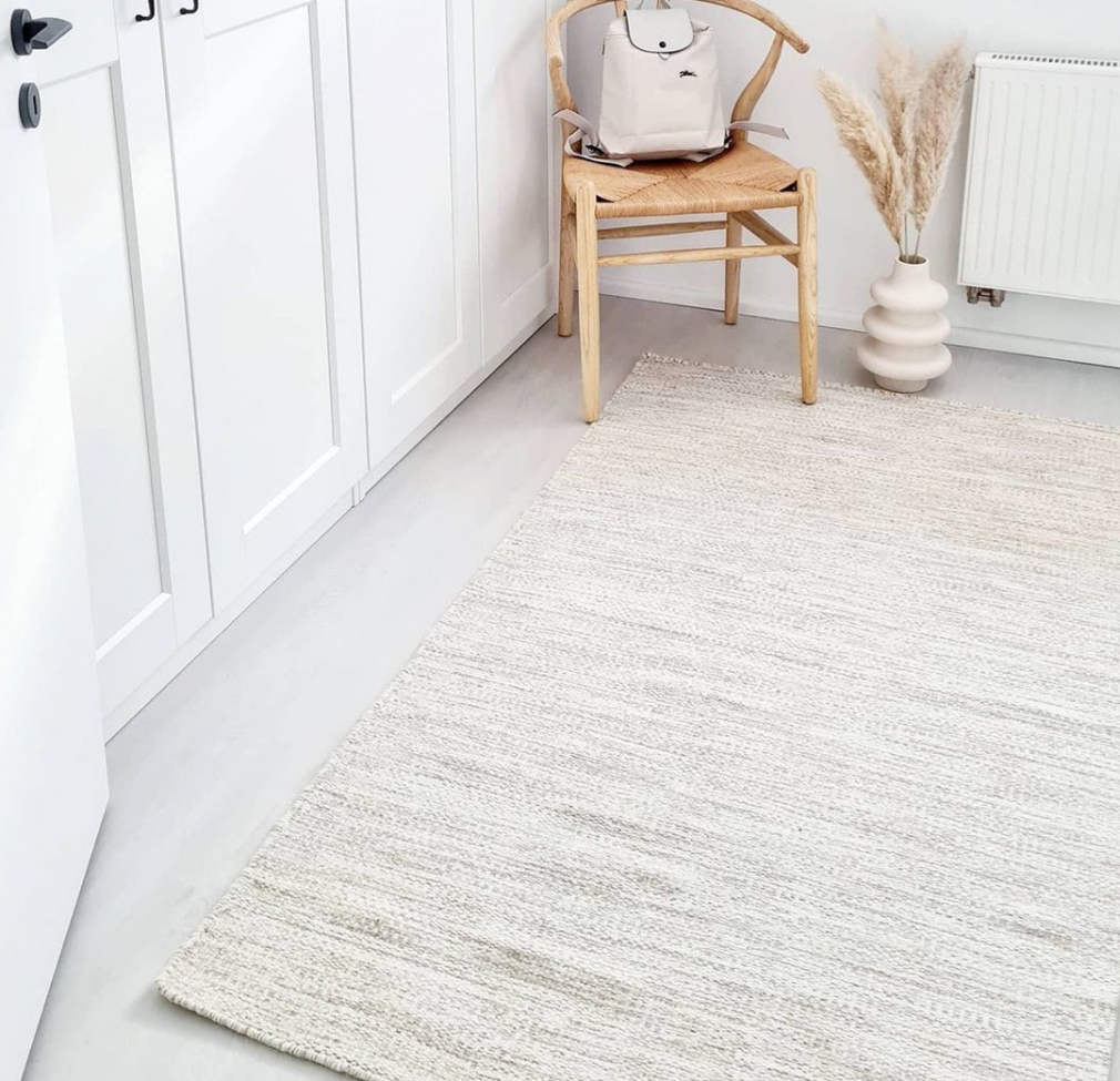 Wollen kleed 'Dhurry' 70x200cm - Natuurlijk