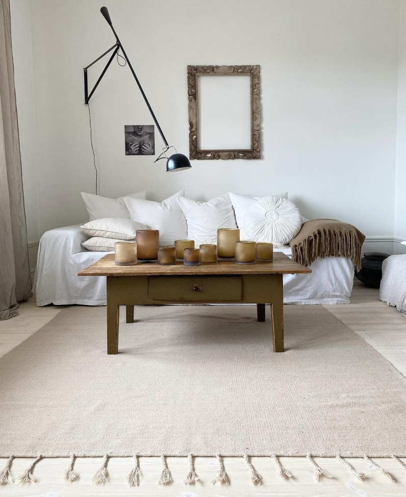 Wollen kleed 'Malana' 200x300cm - Beige