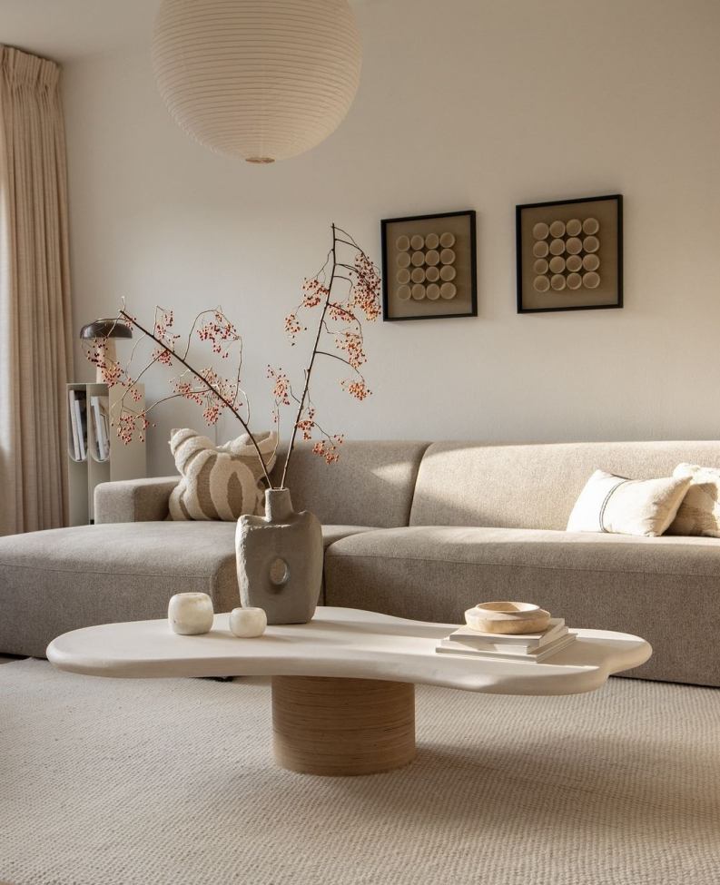 Ronde mat 'Coastal' 300cm - Cream