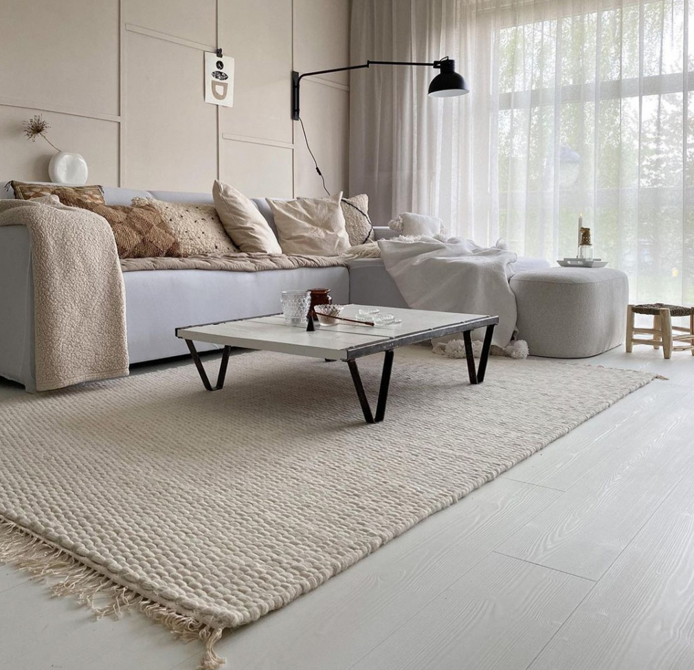 Wollen mat 'Cartmel' 80x250cm - Offwhite