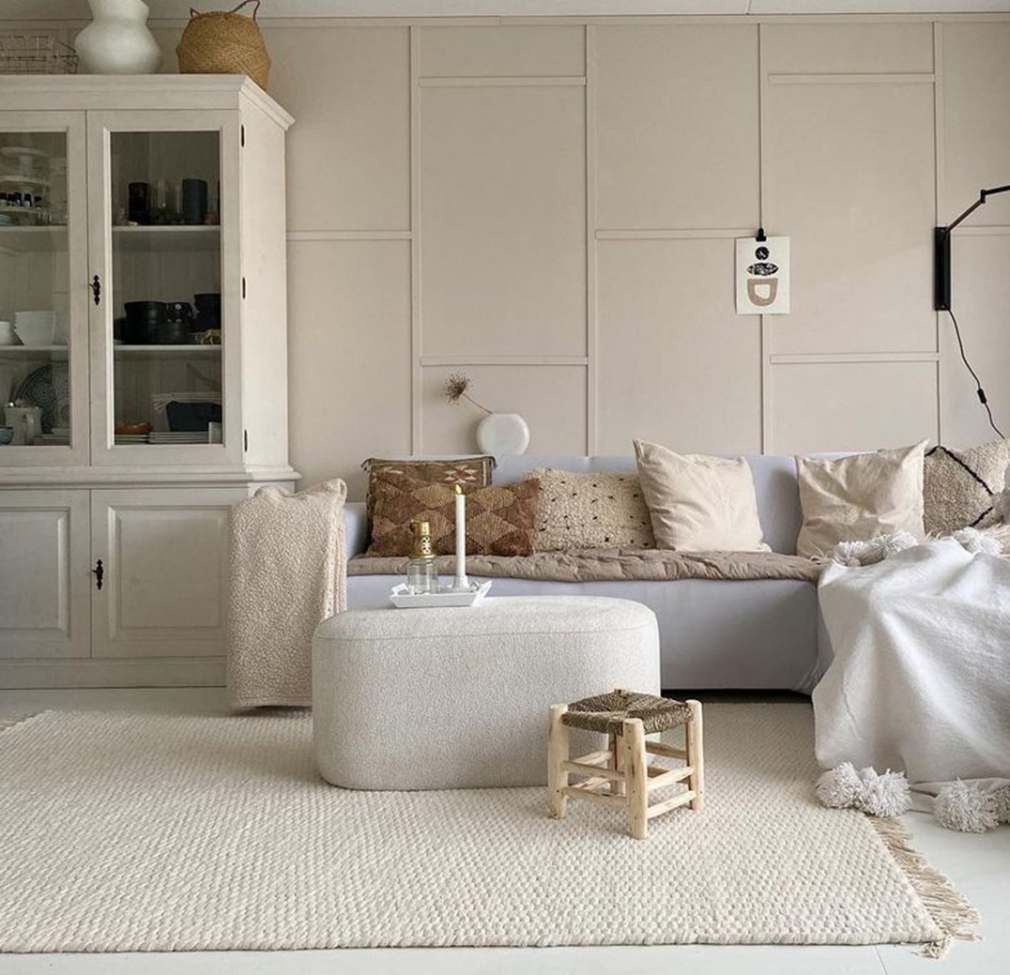 Wollen mat 'Cartmel' 240x240cm - Offwhite