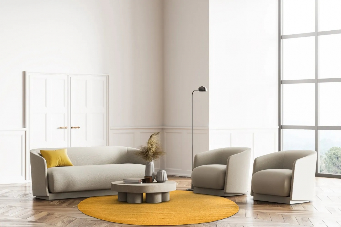 Ronde tapijt 'Hamilton' 240cm - Saffraan