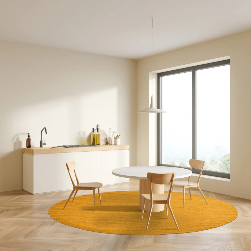 Ronde tapijt 'Hamilton' 240cm - Saffraan