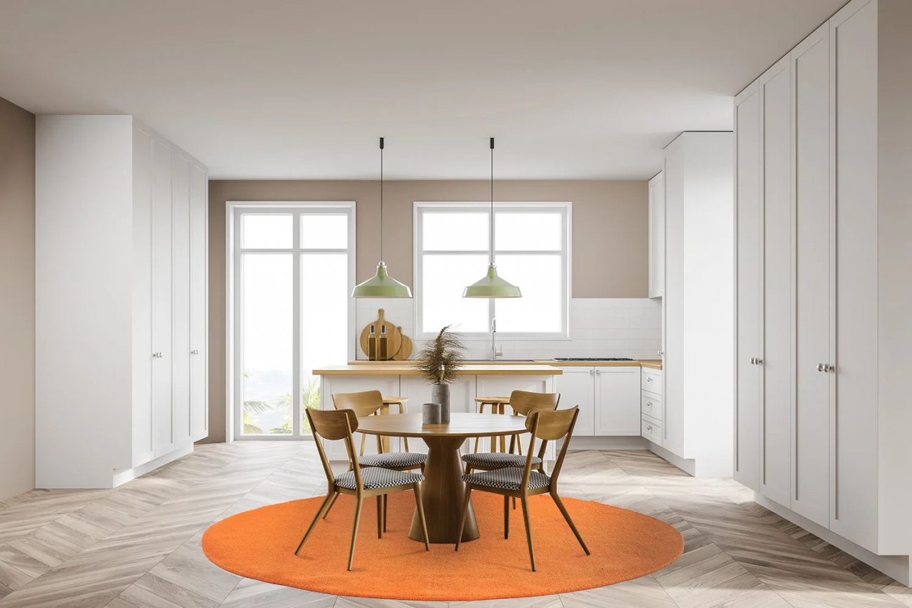 Ronde tapijt 'Hamilton' 120cm - Sinaasappelschil