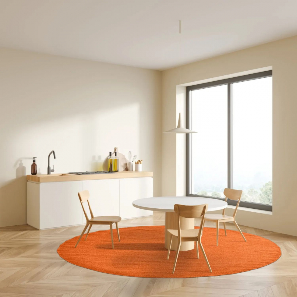 Ronde tapijt 'Hamilton' 120cm - Sinaasappelschil