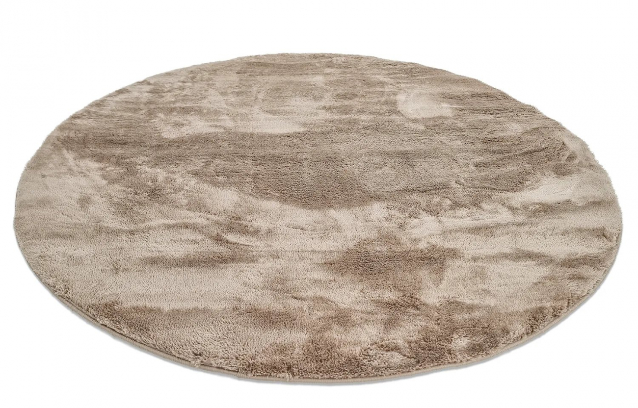 Ronde tapijt 'Aranga Super Soft Fur' 120cm - Bruin