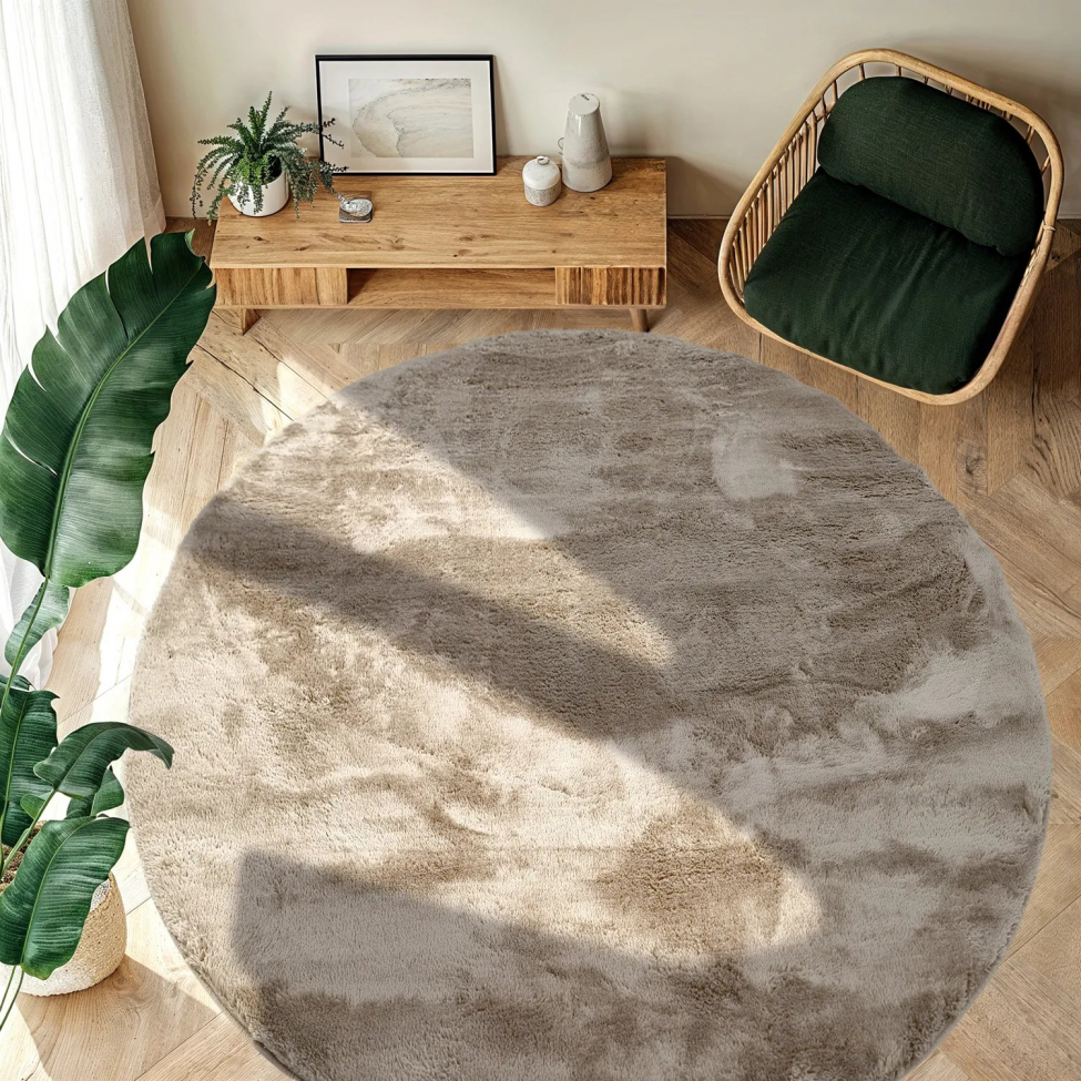 Ronde tapijt 'Aranga Super Soft Fur' 160cm - Bruin