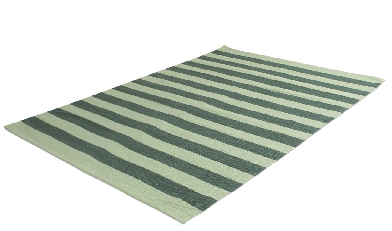 Katoenen tapijt 'Nilo' 80x300cm - Groen