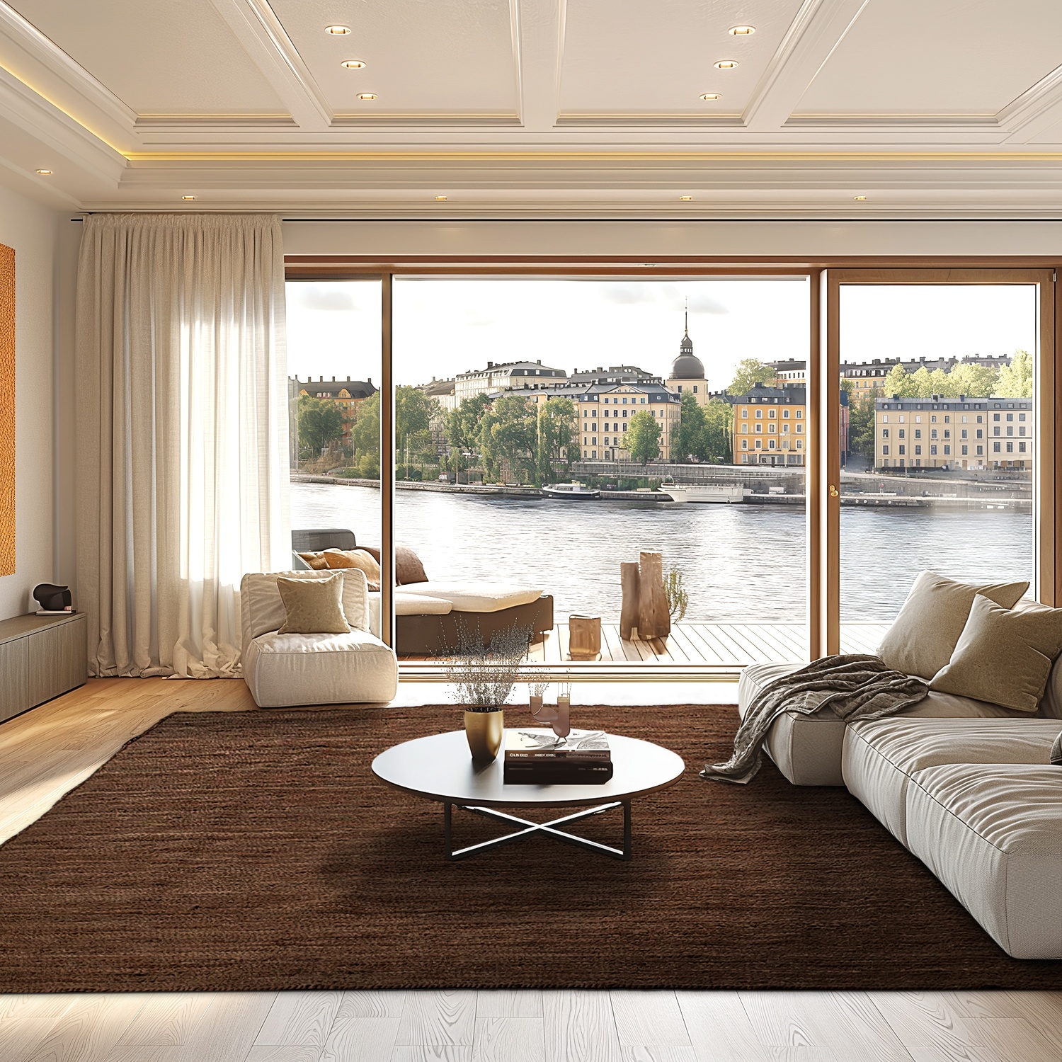 Jute vloerkleed 'Amasia' - Bruin