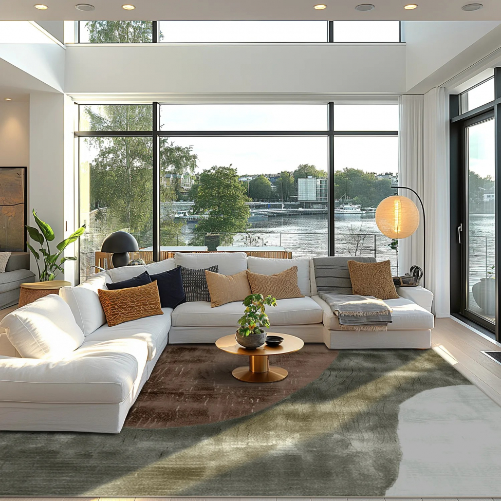 Wilton tapijt 'Barcelona' 160x230cm - Bruin/Lichtgroen