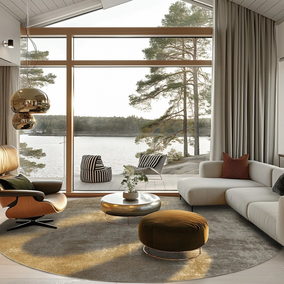 Rond tapijt 'Lynton' 200cm - Bruin