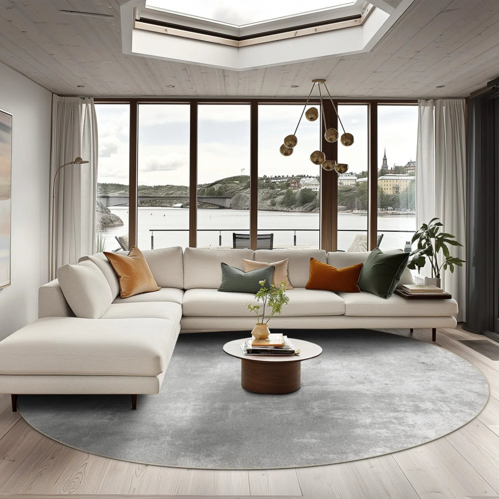 Rond tapijt 'Lynton' 240cm - Grijs