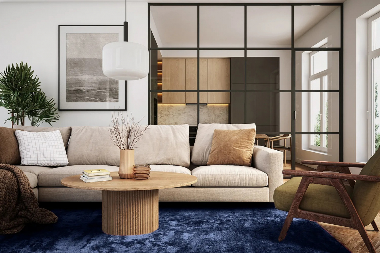Vloerkleed 'Aranga Super Soft' 200x290cm - Donkerblauw