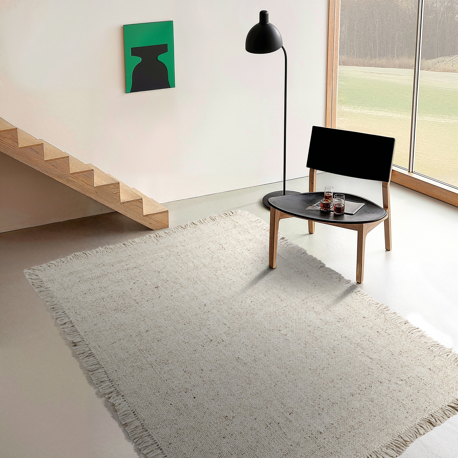 Wollen vloerkleed 'Dalita' - Beige