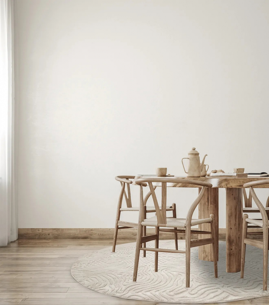 Ronde tapijt 'Amora' 200cm - Wit