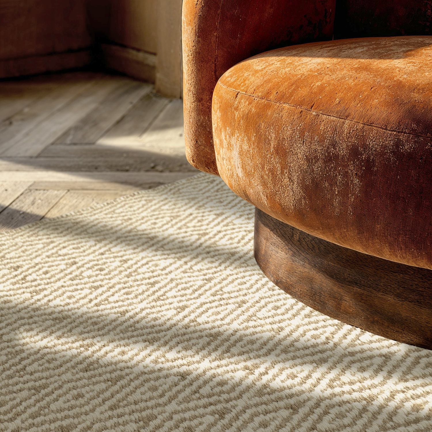 Wollen vloerkleed 'Monastir' - Beige/wit