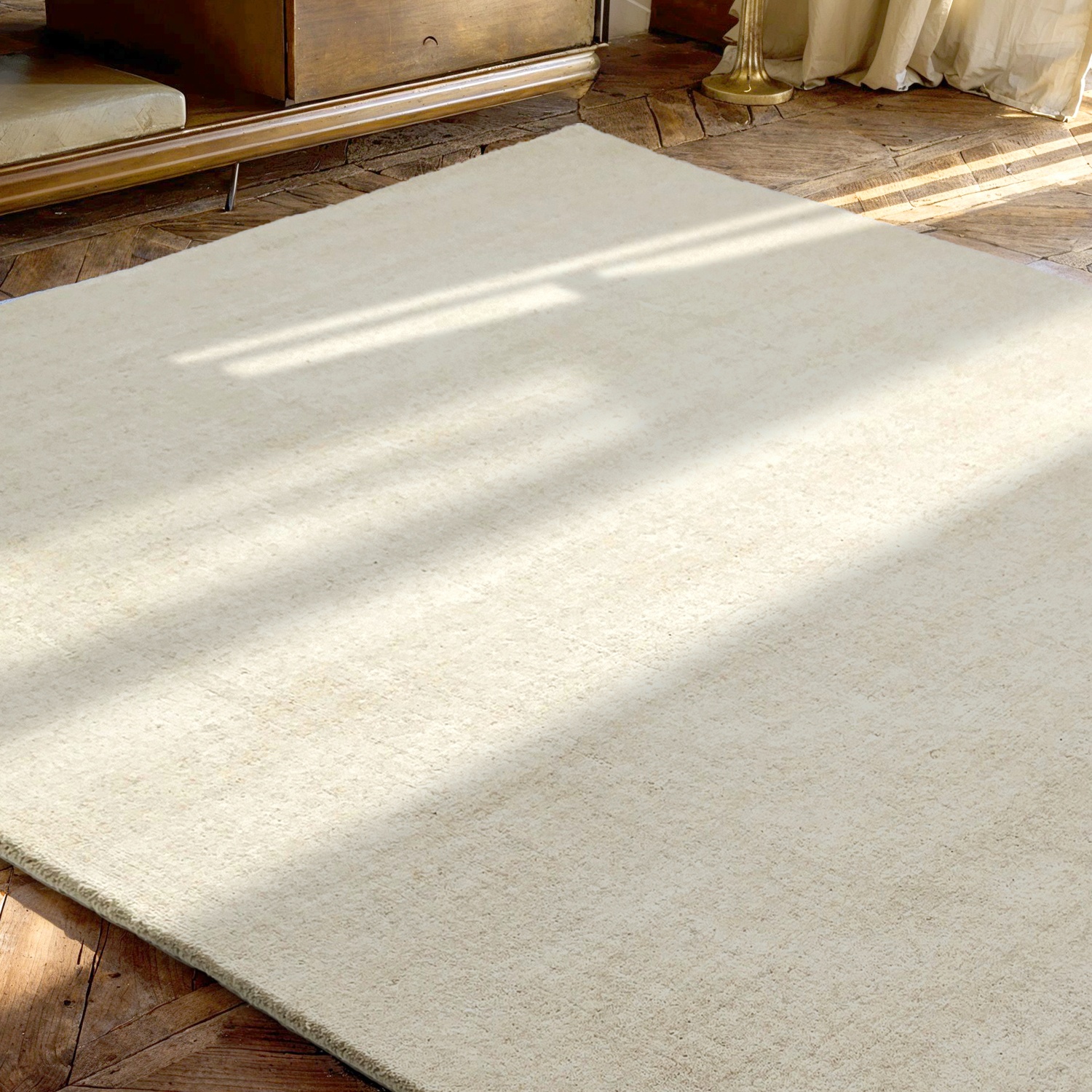 Wollen vloerkleed 'Rozen Handloom Wool Premium' - Wit