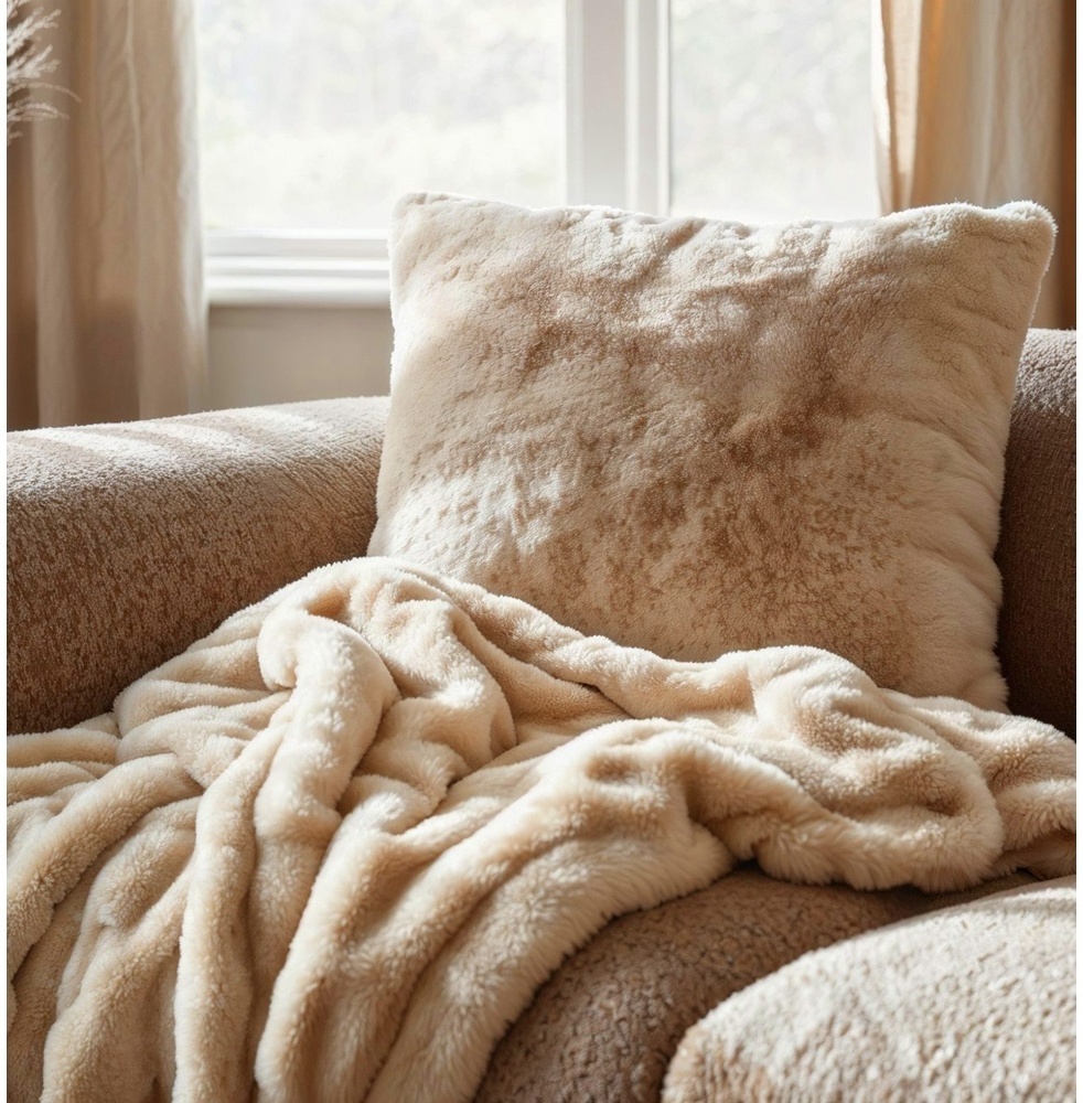 Plaid 'Aranga Bubble Throw' 130x170cm - Beige