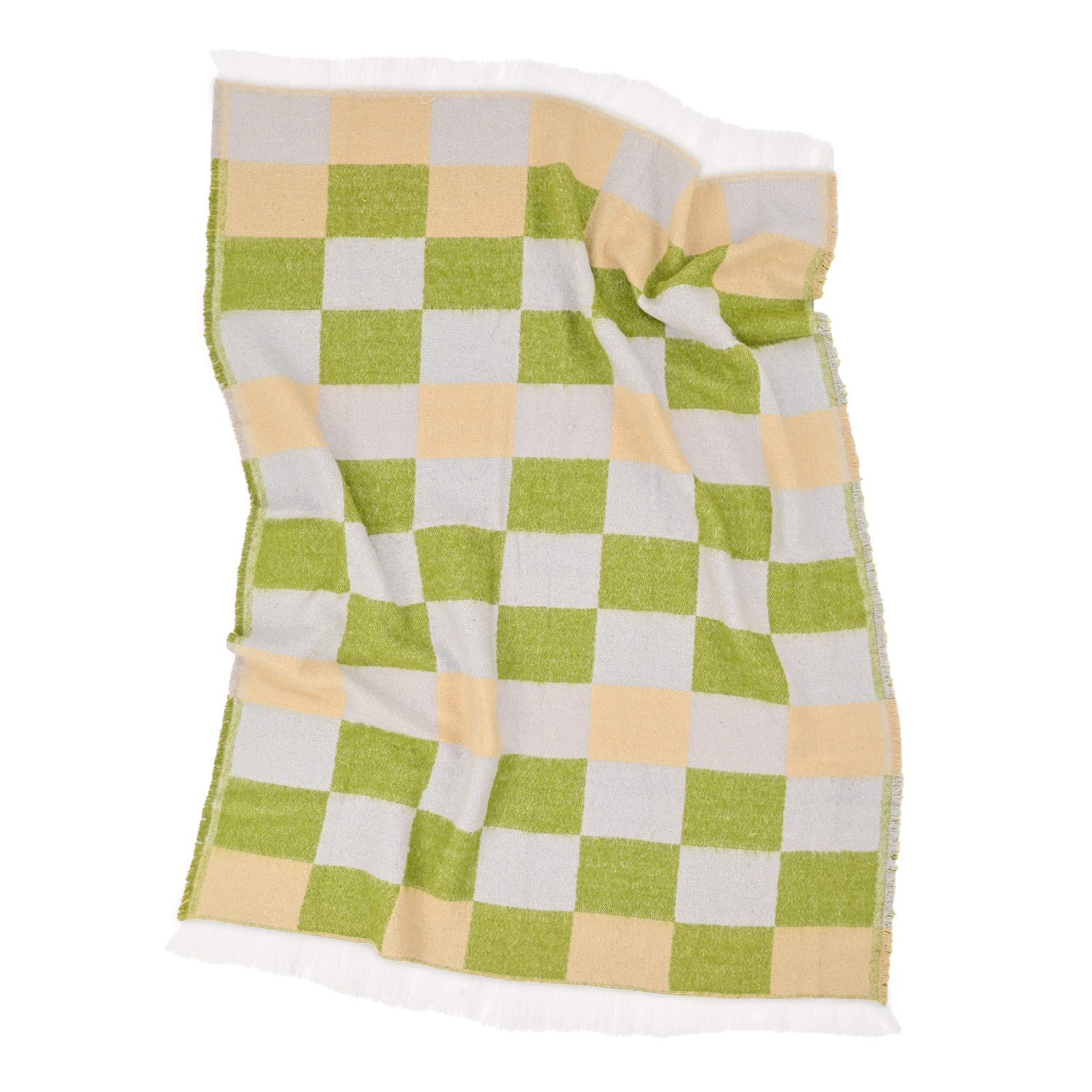 Geruite 'Audrey Check' 130x170cm - Beige/groen/paars