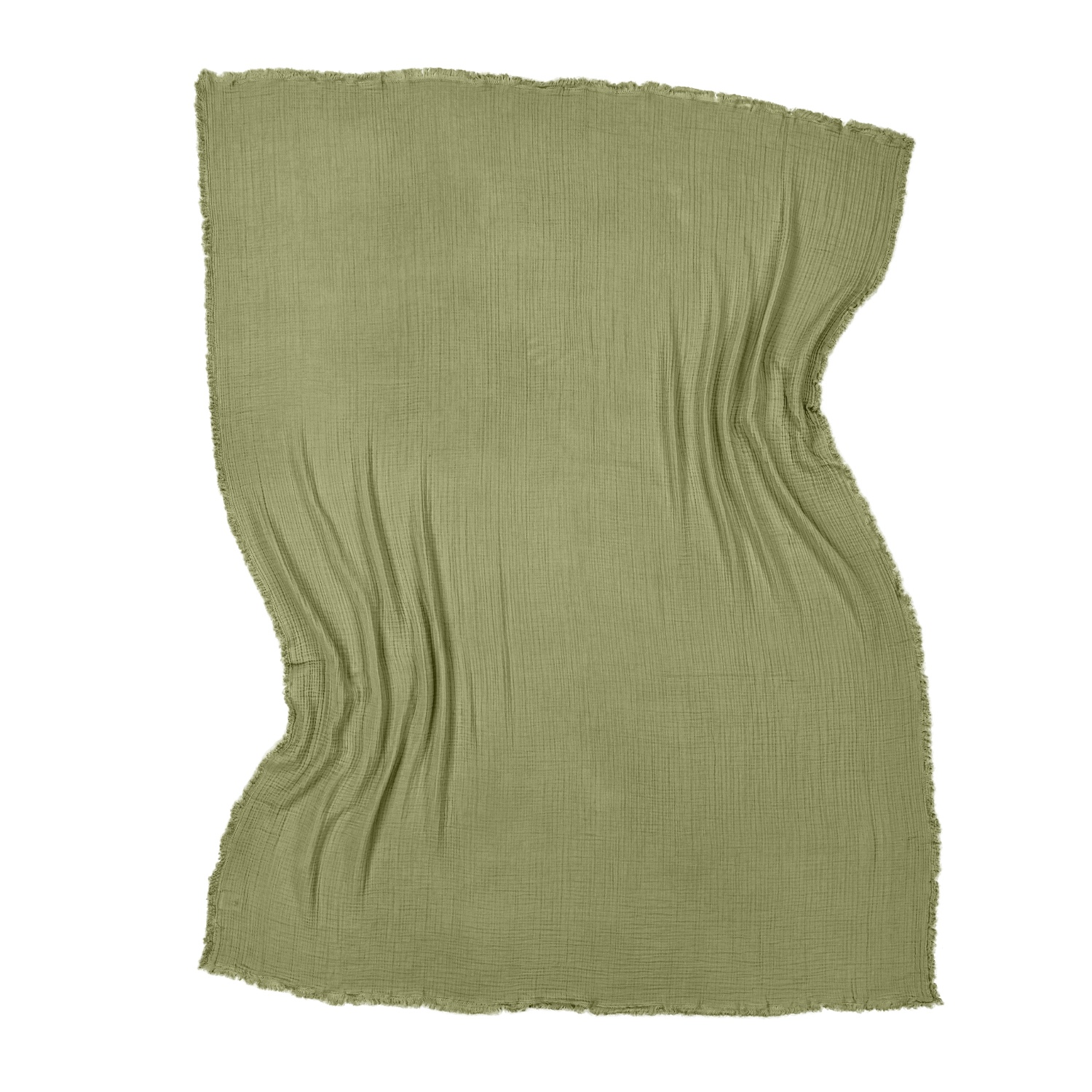 Mousseline deken 'Dorena' 130x170cm - Groen
