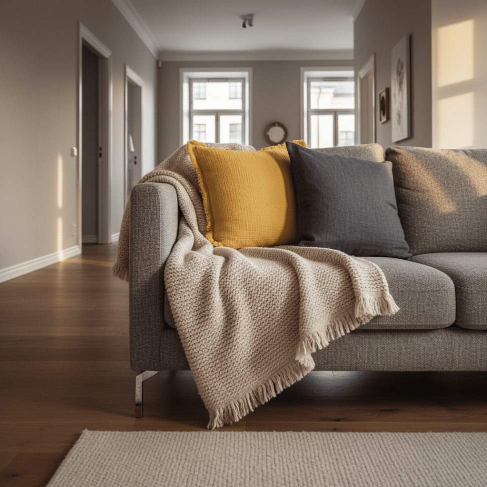 Kussenhoes 'Dorena' 45x45cm - Geel