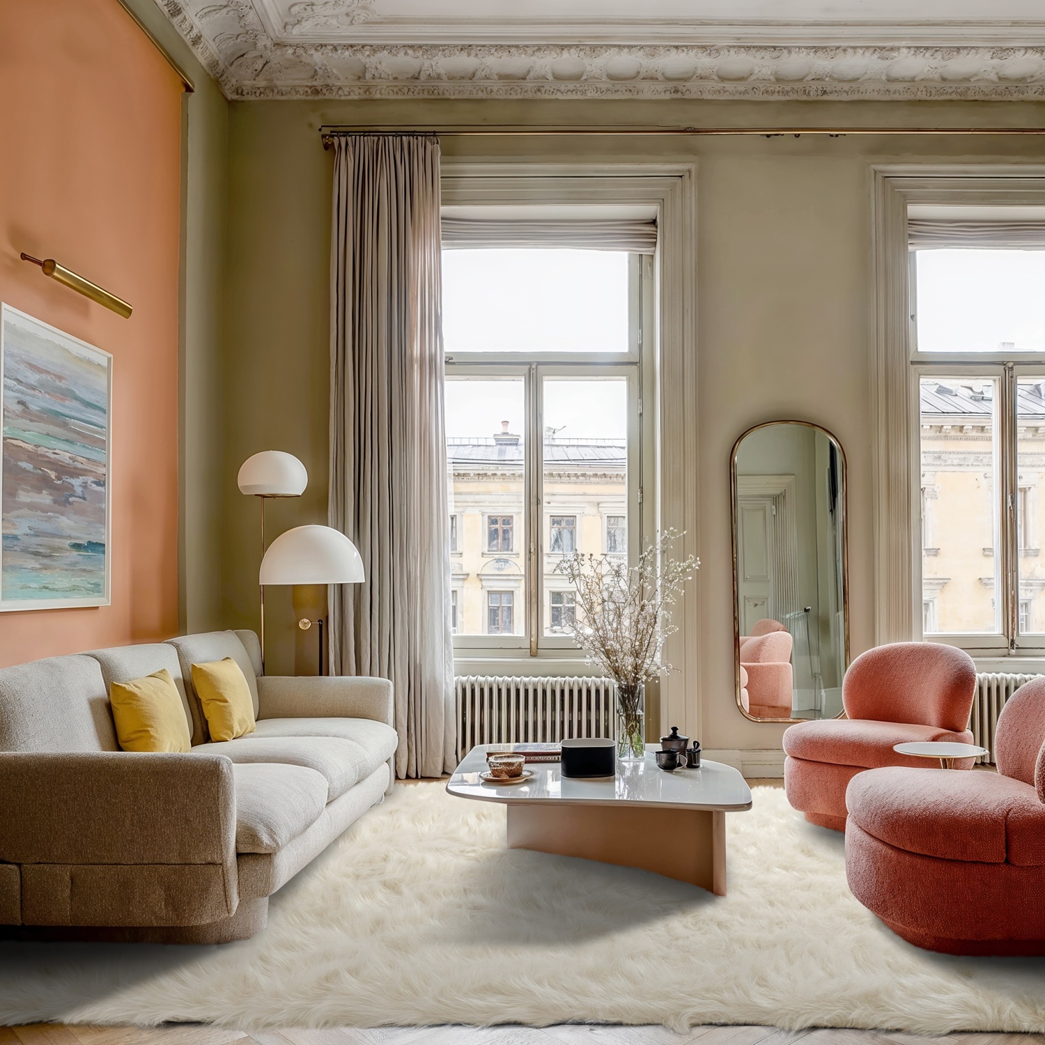 Hoogpolig Vloerkleed 'Sohar' - Beige