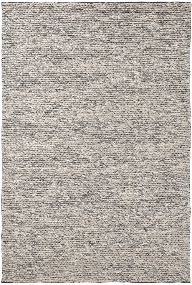 Wollen vloerkleed 'Talvia Braided Wool' - Donkergrijs