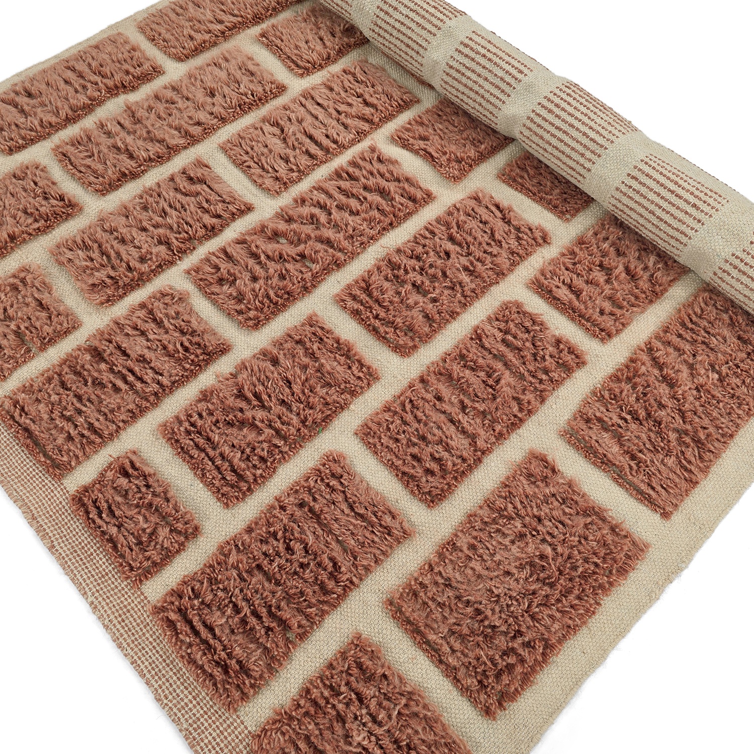 Vloerkleed 'Leknes Handgeweven Wol' - Terracotta