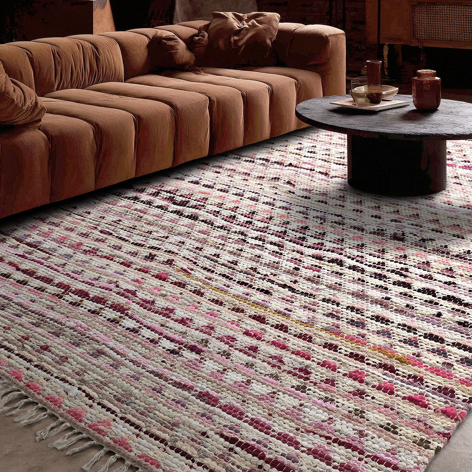Lappenkleed 'Lindby' - Meerkleurig/roze