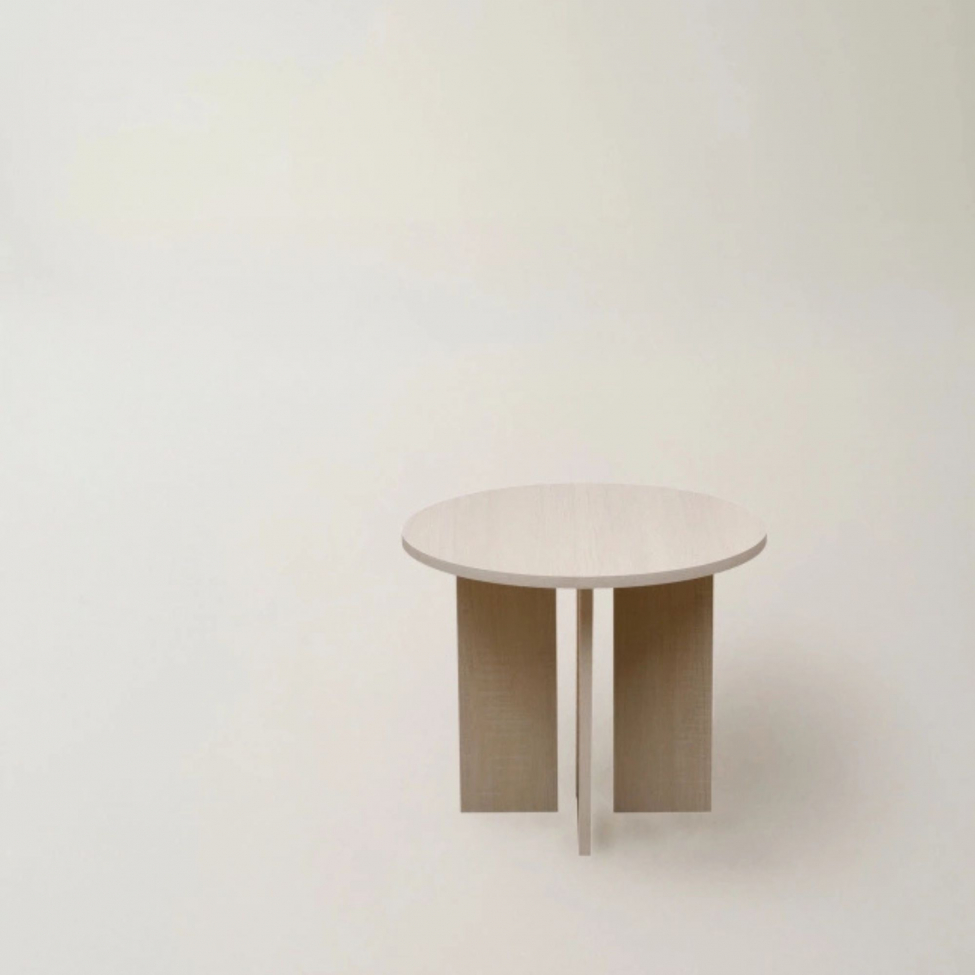 Salontafel 'Cr&eacute;me' Rond 55 cm - Wit gepigmenteerd