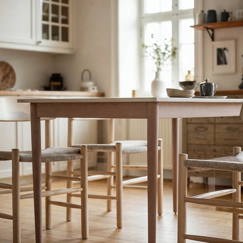 Eettafel 'Fager' 135cm - Wit gepigmenteerd