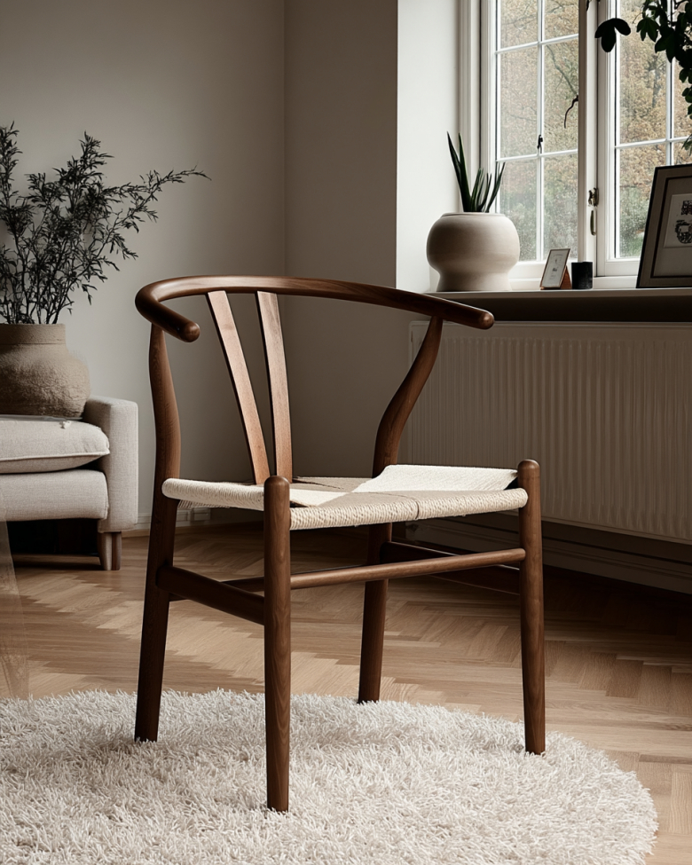 Stoel 'Alta' - Walnoot/Beige