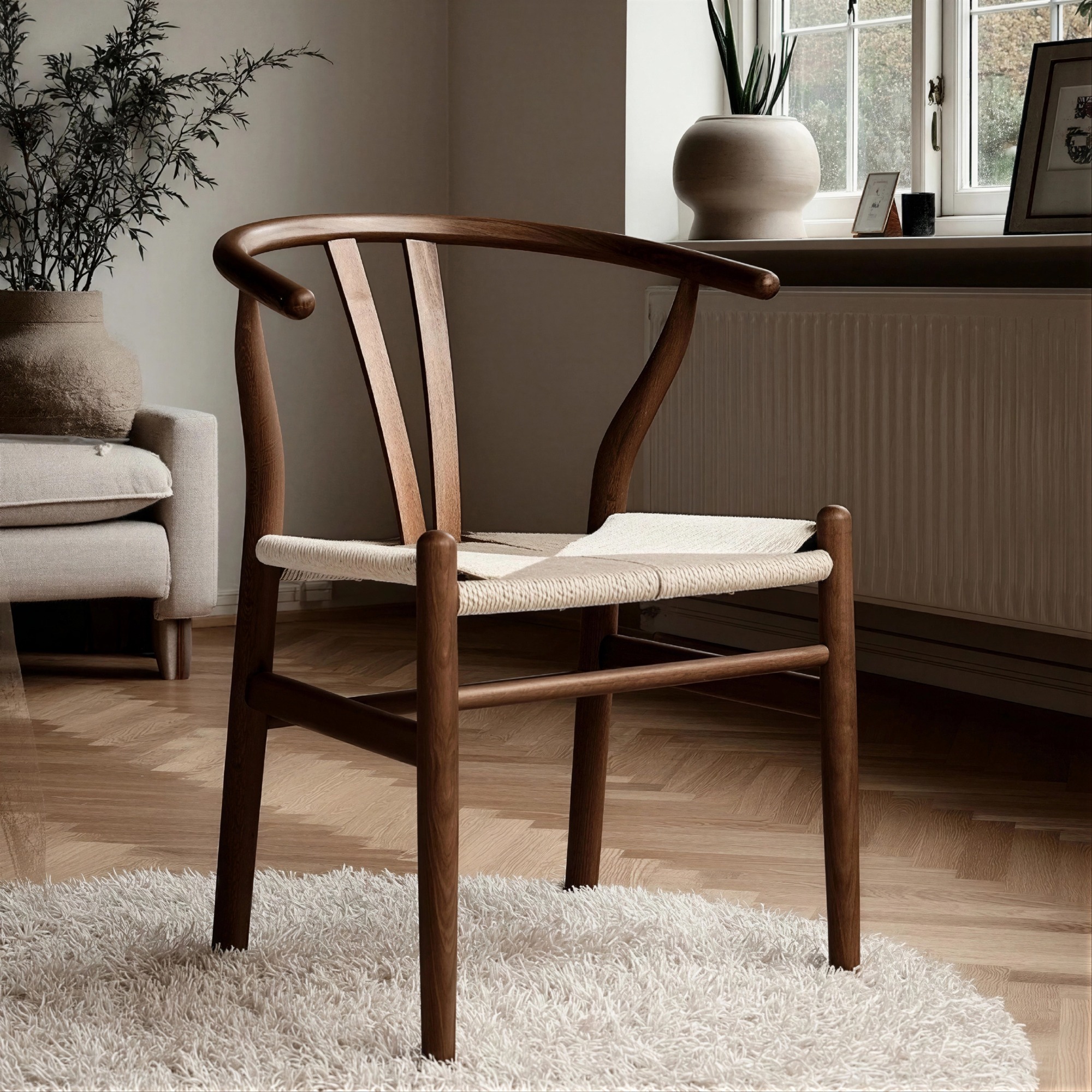 Stoel 'Alta' - Walnoot/Beige