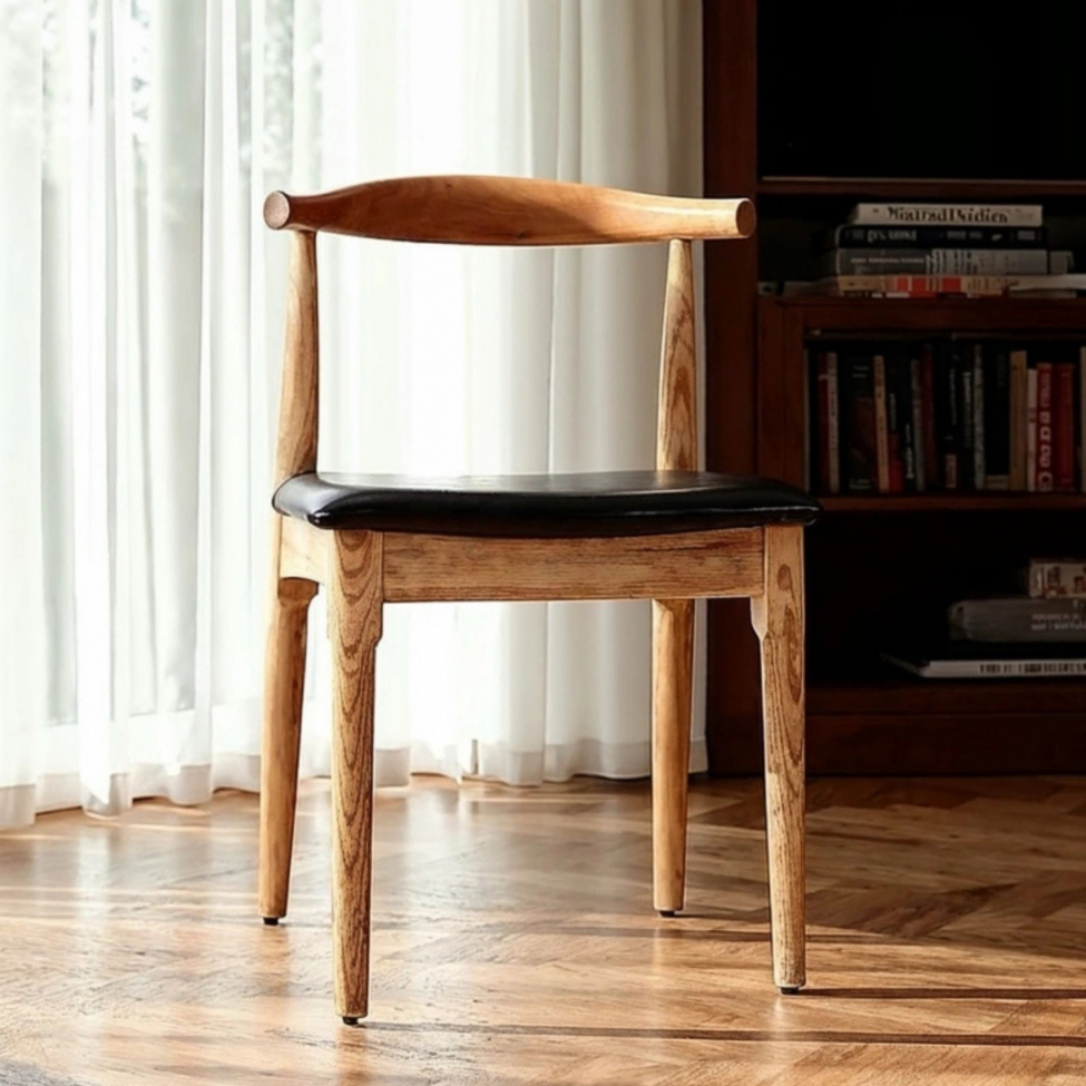 Stoel 'Fager' - Natuurlijk/Zwart