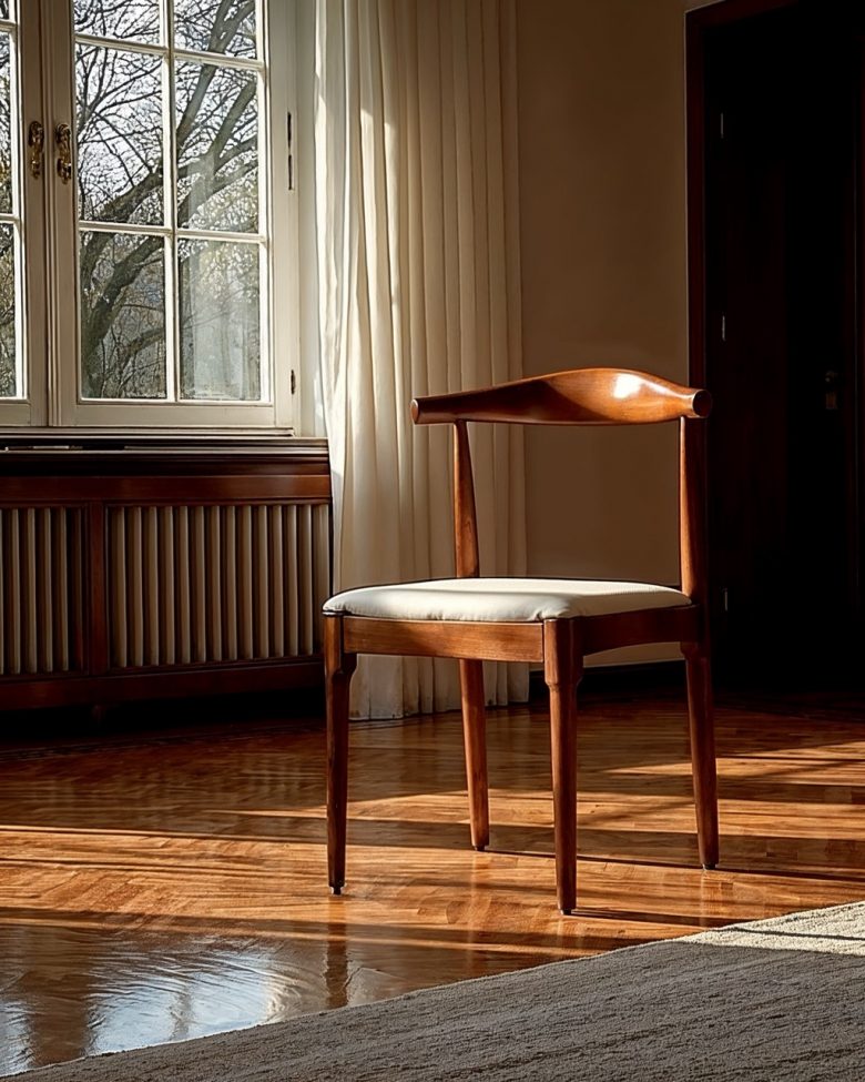 Stoel 'Fager' - Noten/Beige