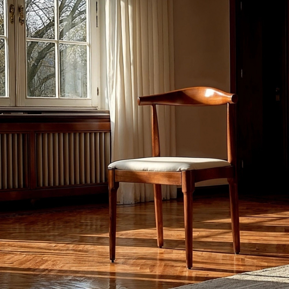 Stoel 'Fager' - Noten/Beige