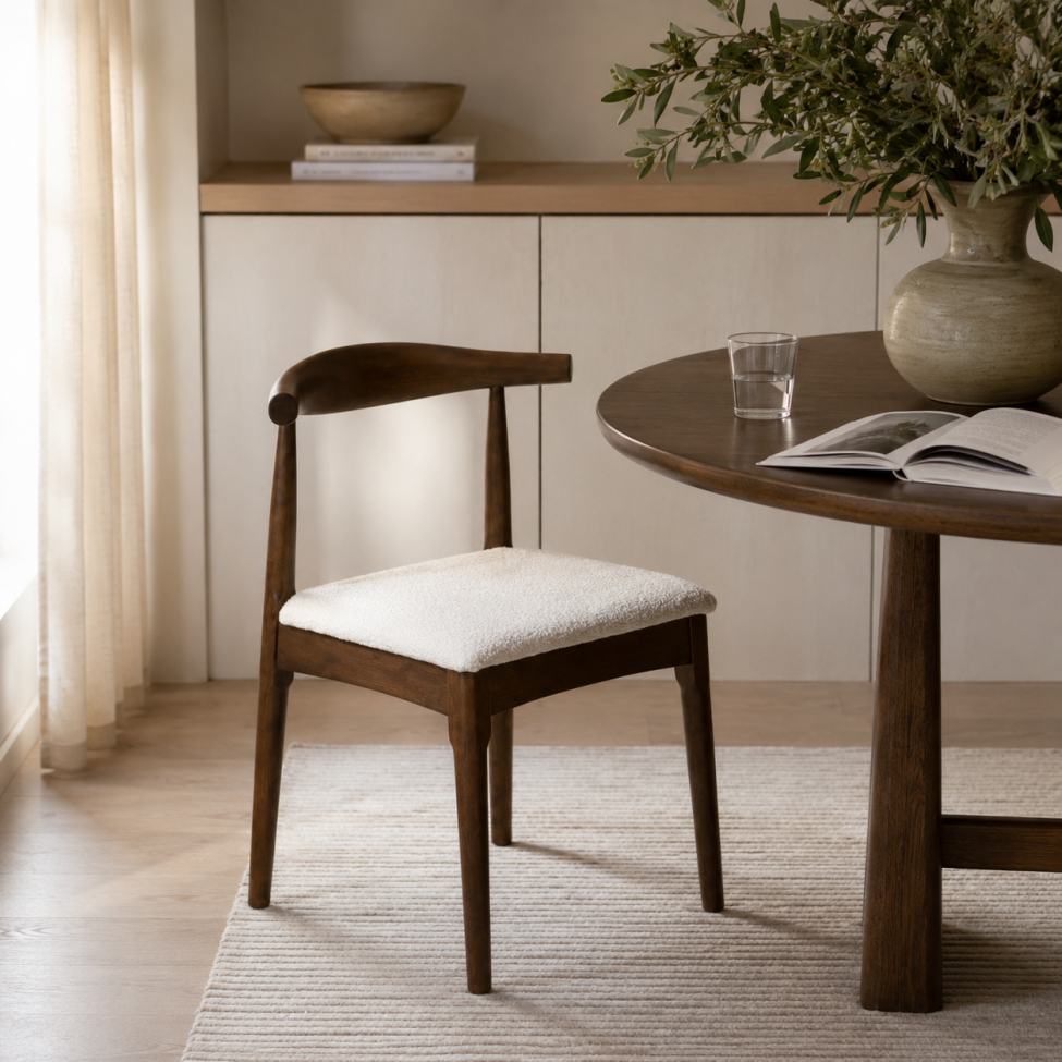 Stoel 'Fager' - Noten/Beige