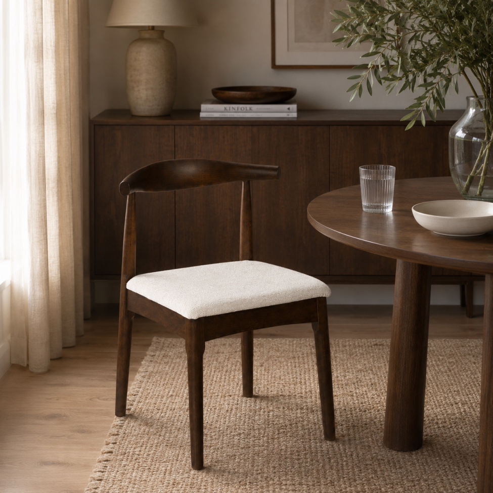 Stoel 'Fager' - Noten/Beige