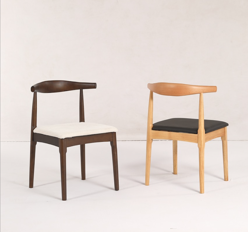 Stoel 'Fager' - Noten/Beige