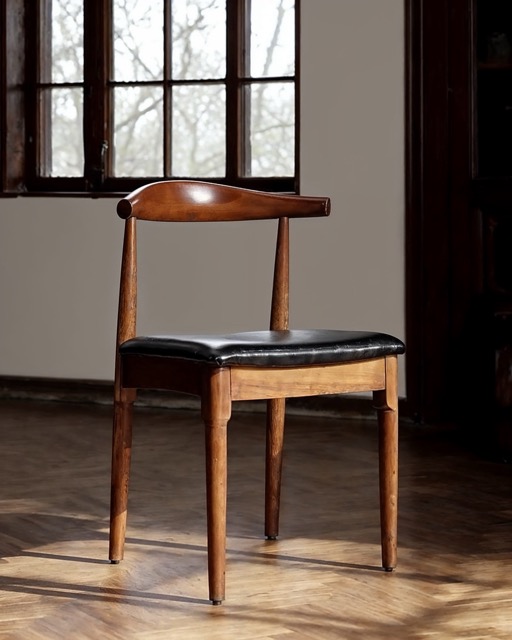 Stoel 'Fager' - Noten/Zwart