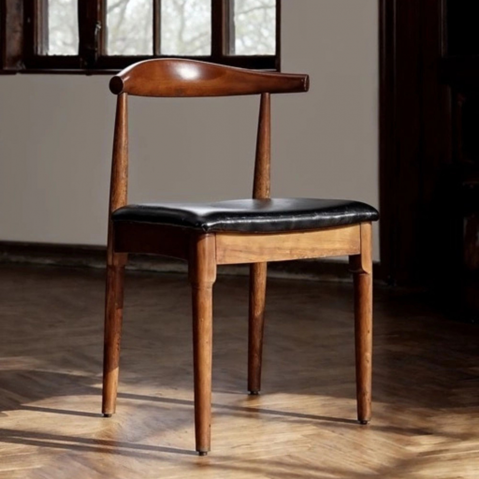 Stoel 'Fager' - Noten/Zwart