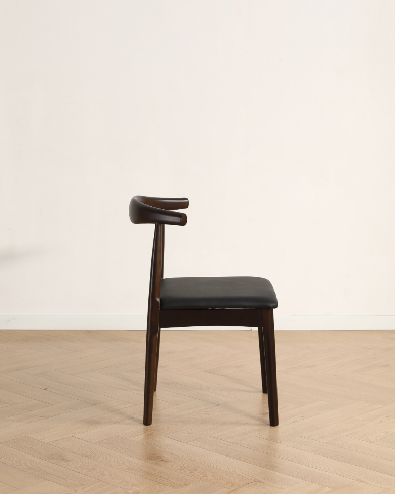 Stoel 'Fager' - Noten/Zwart