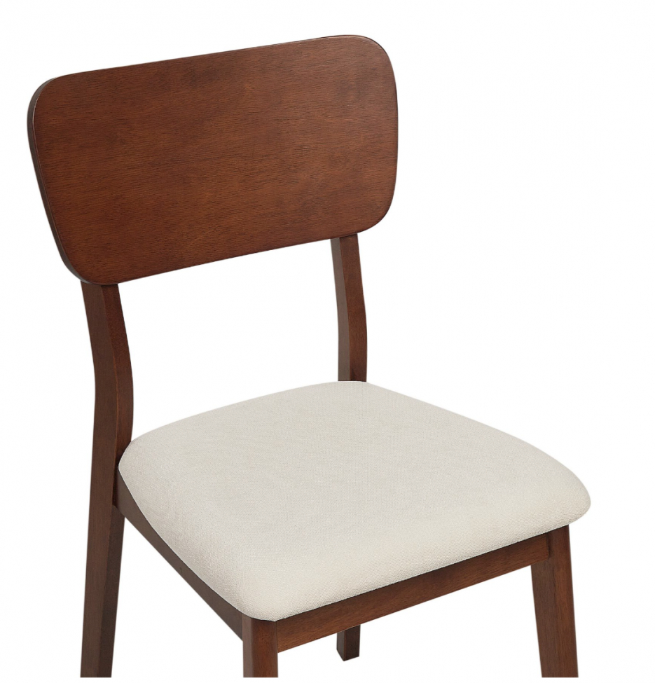 Stoel 'Larvik' - Noten/Beige
