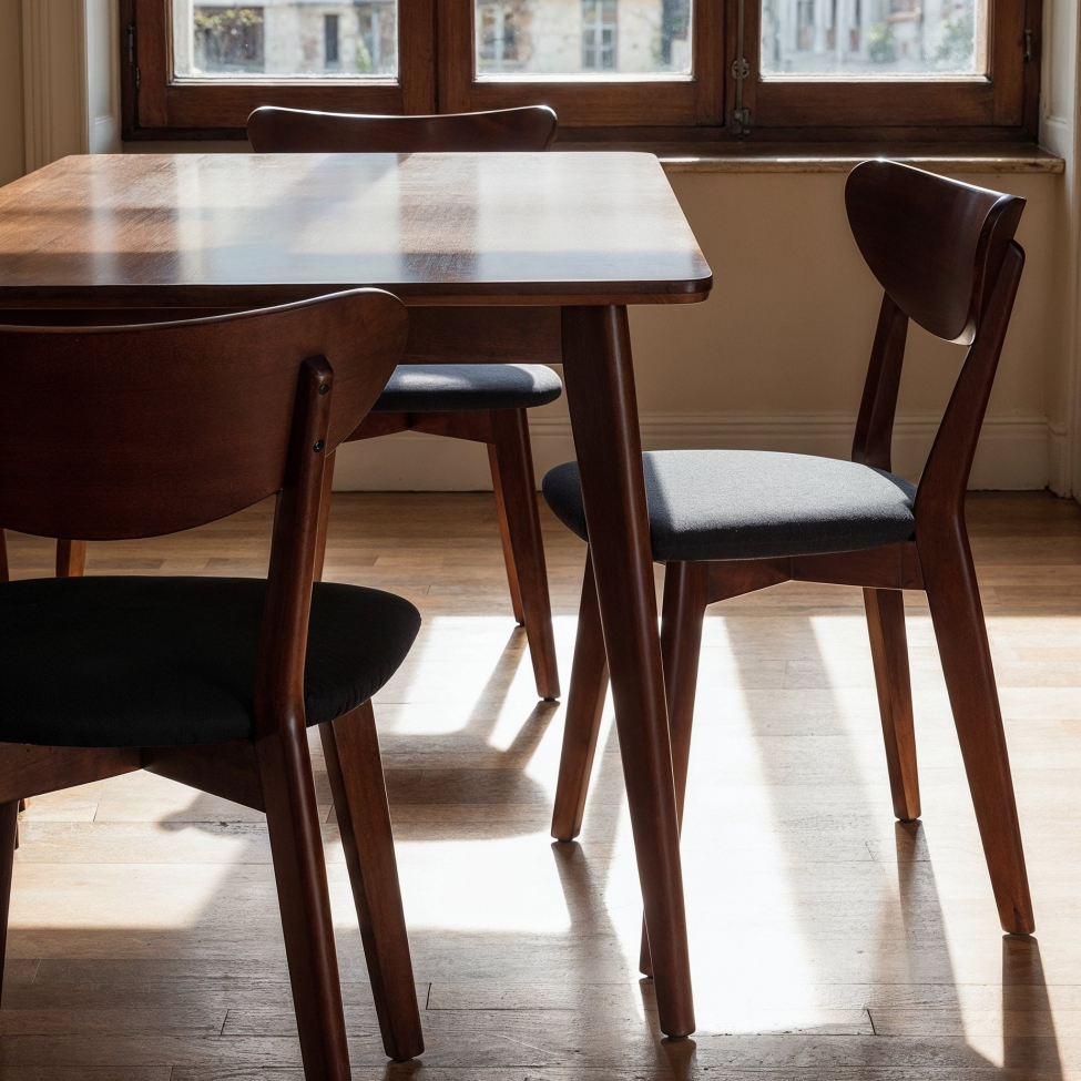 Stoel 'Sirdal' - Noten/Donkergrijs