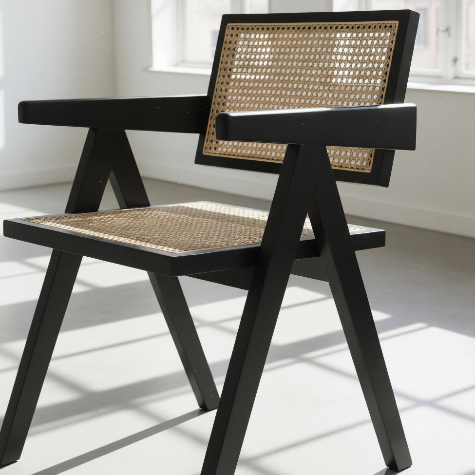 Armstoel 'Rotting' - Zwart